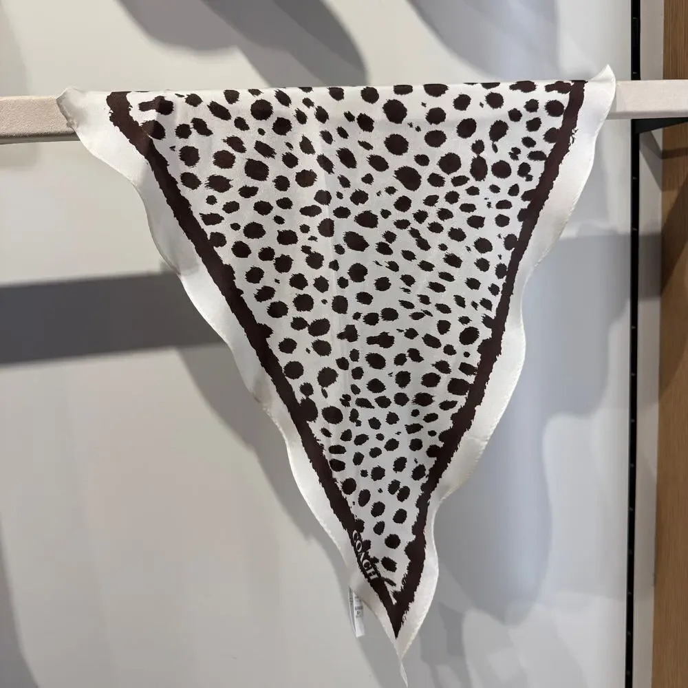 NEW‼️Coach Wild Spots Print Silk Diamond Scarf CFG38